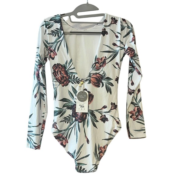 MALAI •Women M• Chacalal Nilo One Piece Long Sleeve Floral Swimsuit NWT $218 - Picture 3 of 13